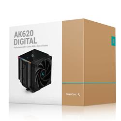 DeepCool AK620 Digital Performance Air Cooler, Dual-Tower Layout, Real-Time CPU Status Screen, Twin 120mm FDB Fans