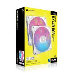 CORSAIR RX Series, iCUE LINK RX140 RGB 140mm Fan, White, Dual Pack