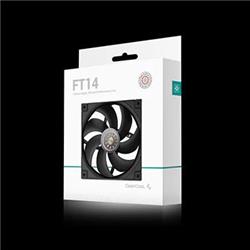 DeepCool FT14, 140mm FDB Fan, 3-Phase 10-pole 12-slot Motor, PWM, Transparent Center Window, Subtle White LED underglow, Black