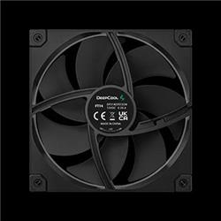 DeepCool FT14, 140mm FDB Fan, 3-Phase 10-pole 12-slot Motor, PWM, Transparent Center Window, Subtle White LED underglow, Black