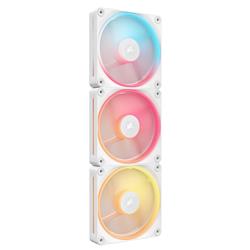 CORSAIR iCUE LINK LX120-R RGB 120 mm PWM Kit de démarrage de ventilateurs inversés - Blanc