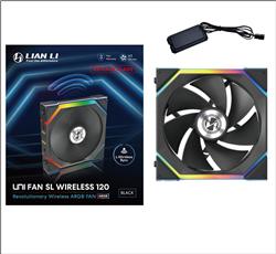 Lian Li UNI FAN SL 120 Ventilateur sans fil RVB à pales inversées de 120 mm, noir(Open Box)