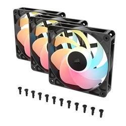 Pack de trois ventilateurs CORSAIR RS120-R ARGB 120 mm, noir