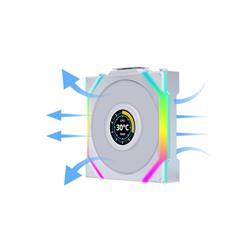 LIAN LI UNI FAN SL WIRELESS RGB LCD Reverse White Color Single Pack 12cm Fan Pack without Controller (Reverse Blade )