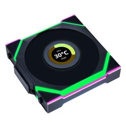 LIAN LI UNI FAN SL WIRELESS RGB LCD Reverse Black Color Single Pack 12cm Fan Pack without Controller (Reverse Blade )