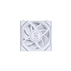 LIAN LI UNI FAN SL WIRELESS RGB LCD Reverse White Color Single Pack 12cm Fan Pack without Controller (Reverse Blade )