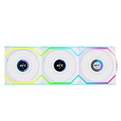 LIAN LI UNI FAN SL WIRELESS RGB LCD Reverse White Color 3x 12cm Fan Pack avec contrôleur (lame inversée)