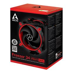 Arctic Freezer 34 eSports DUO – CPU Cooler (Red), Direct touch technology, eSport Pressure-optimized fans in Push-Pull configur