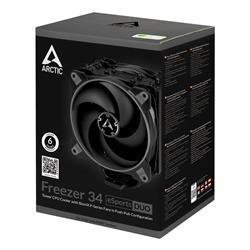 Arctic Freezer 34 eSports DUO – CPU Cooler (Grey), Direct touch technology, eSport Pressure-optimized fans in Push-Pull configu