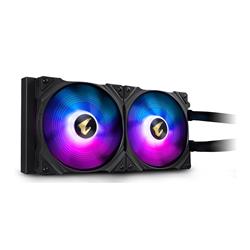 GIGABYTE AORUS WATERFORCE X 280, All-in-one Liquid Cooler with Circular LCD Display, RGB Fusion 2.0, 120mm ARGB Fans