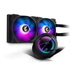 GIGABYTE AORUS WATERFORCE X 280, All-in-one Liquid Cooler with Circular LCD Display, RGB Fusion 2.0, 120mm ARGB Fans