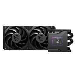 MSI MEG Core Liquid S280 AIO Liquid CPU Cooler, 2.4" IPS Display 280mm Radiator, Duo 140mm Silent Gale P14 PWM Fans, Controlled