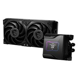 MSI MEG Core Liquid S280 AIO Liquid CPU Cooler, 2.4" IPS Display 280mm Radiator, Duo 140mm Silent Gale P14 PWM Fans, Controlled