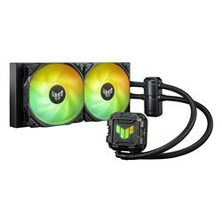 ASUS TUF Gaming LC II 240 ARGB all-in-one liquid CPU cooler features reinforced-tubing, low-noise pump, ARGB fans + cover, 6-ye