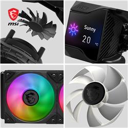 MSI MPG CORELIQUID D240 AIO Liquid CPU Cooler, 240mm Radiator, Dual 120mm PWM Fans, ARGB, Compatible with LGA 1851 Socket