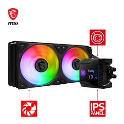 MSI MPG CORELIQUID D240 AIO Liquid CPU Cooler, 240mm Radiator, Dual 120mm PWM Fans, ARGB, Compatible with LGA 1851 Socket