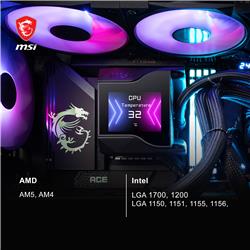 MSI MPG CORELIQUID D240 AIO Liquid CPU Cooler, 240mm Radiator, Dual 120mm PWM Fans, ARGB, Compatible with LGA 1851 Socket