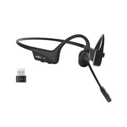 SHOKZ OpenComm2 UC Bluetooth Stereo Headphone with USB-A Dongle, Black