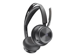 Poly Voyager Focus 2 - Headset - on-ear - Bluetooth - wireless - active noise canceling - USB-C via Bluetooth adapter - black -