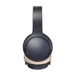 AUDIO-TECHNICA ATH-S220BT Wireless On-Ear Headphones, Navy Blue, Beige