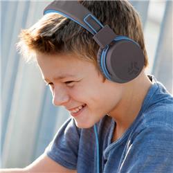 JLAB AUDIO JBuddies Studio On-Ear Kids Wired Headphones, Blue/Grey