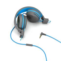 JLAB AUDIO JBuddies Studio On-Ear Kids Wired Headphones, Blue/Grey