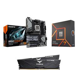 AMD R7 7700X CPU +  GIGABYTE B650 EAGLE AX WIFI Motherboard + T-Force 32GB D5 6000MHz CL30 RAM BundleSpecial