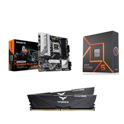 AMD R5 7600X CPU + GIGABYTE B650M GAMING PLUS WIFI Carte mère + T-Force 32GB D5 6000MHz RAM
