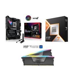 AMD Ryzen 7 9800X3D CPU + ASUS ROG STRIX X870E-E GAMING WIFI Carte mère+ CORSAIR RGB 32GB D5 6000MHz RAM