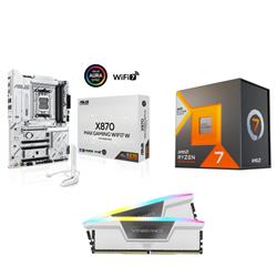 AMD R7 7800X3D CPU +  ASUS X870 MAX GAMING WIFI7 W Motherboard + CORSAIR RGB 32GB D5 6000MHz White RAM