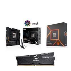 AMD R5 7600X CPU +  ASUS TUF GAMING B650M-E WIFI Motherboard + T-Force 32GB D5 6000MHz CL30 RAM
