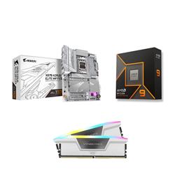 AMD R9 9950X CPU +  GIGABYTE X870 AORUS ELITE WIFI7 ICE Carte mère+ CORSAIR RGB 64GB D5 6000MHz CL30 RAM