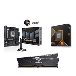AMD Ryzen 5 9600X CPU + ASUS TUF GAMING B850M-E WIFI Carte Mère + T-Force 32GB D5 6000MHz CL30 RAM