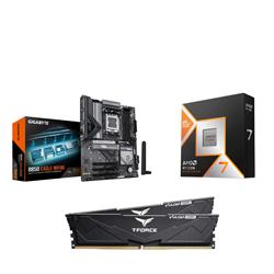 AMD Ryzen 7 9800X3D CPU + GIGABYTE B850 EAGLE WIFI6E Motherboard + T-Force 32GB D5 6000MHz CL30 RAM
