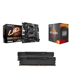 AMD Ryzen 5 5500 CPU + GIGABYTE B550M DS3H AC R2 Motherboard + KLEVV BOLT X 16GB DDR4 3200MHz CL16 RAM