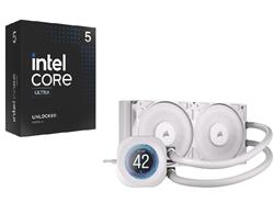 Intel Core Ultra 5 CPU + CORSAIR NAUTILUS 240 RS LCD AIO, White