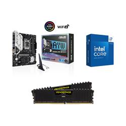Intel Core i7-14700K CPU + ASUS B760M-AYW WIFI D4 II Motherboard + Corsair 32GB D4 3200MHz RAM