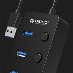 ORICO 4-Port USB3.0 Hub with Individual LEDs Power Switch, 30cm Cable(Open Box)