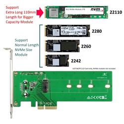 M.2 NVMe PCIe x4 Card with 22110 Length Support(Open Box)