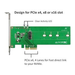 M.2 NVMe PCIe x4 Card with 22110 Length Support(Open Box)