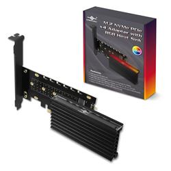 Vantec M.2 NVMe PCIe x4 RGB LED Card with Heat Sink-(UGT-M2PC12-RGB)(Open Box)