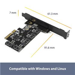 Vantec-5 Port SATA III 6Gbps PCIe x4 Host Card(UGT-ST655)