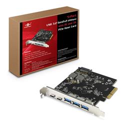 Vantec 5-Port USB 3.2 Gen2x2 (20Gbps) with 2C 3A PCIe Host Card(Open Box)