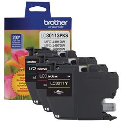 Brother Original Ink Cartridge Tri-pack - Cyan, Magenta, Yellow (LC30113PKS)