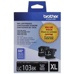 BROTHER LC103 XL 2-Pack Black Ink Cartridges (LC1032PKS)