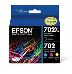 Epson T702 DuraBrite Ultra XL Black and Color Combo Pack | T702XL-BCS