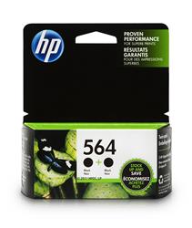 HP 564 Black Original Ink Cartridges, 2 pack (C2P51FN)