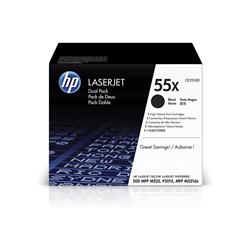 HP 55X (CE255XD) Black High Yield Original LaserJet Toner Cartridges, 2 pack