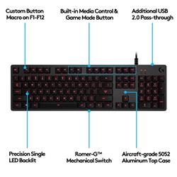 Logitech G413 Mechanical Gaming Keyboard Black(Open Box)