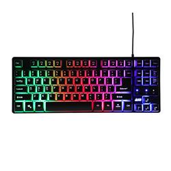 iCAN 87 Key Rainbow Backlit Gaming Keyboard, 1.5M Cable (Black)